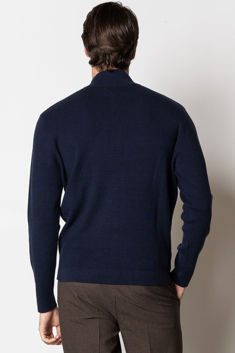 Clean Cut Copenhagen Oscar half-zip knit Navy