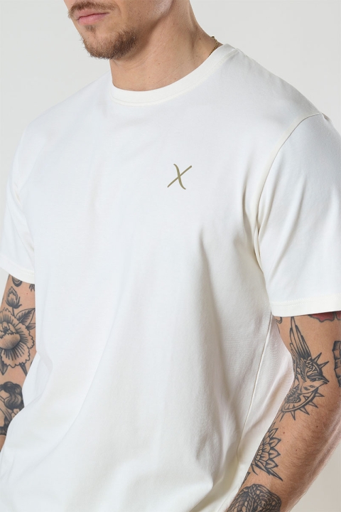 Clean Cut Copenhagen Cross Logo Organic Tee Ecru