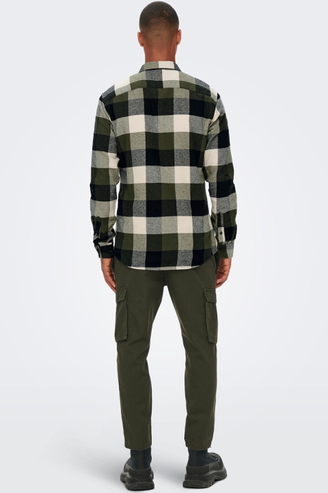 ONLY & SONS GUDMUND LS CHECK SHIRT Forest Night