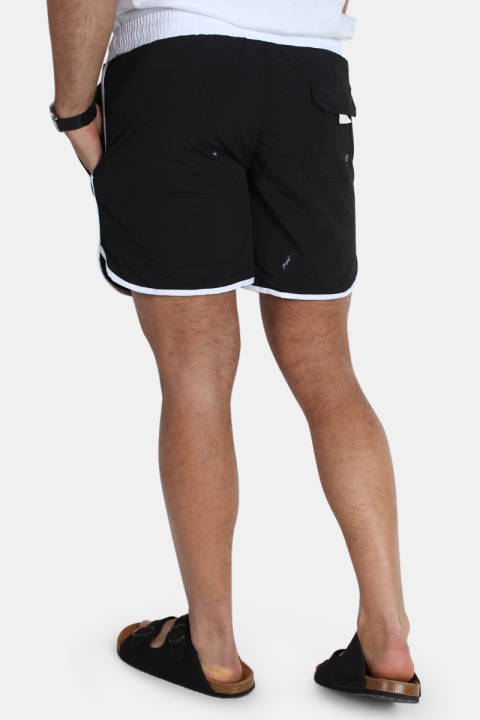 Urban Classics Retro swim shorts Black/White