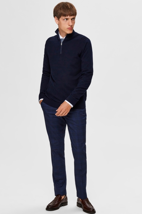 Selected BERG HALF ZIP CARDIGAN Navy Blazer Melange