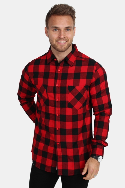 URBAN CLASSICS Checked Flanell Shirt Red/Black