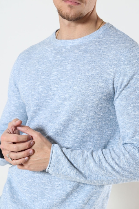 Jack & Jones Linen Knit Crew Neck Faded Denim