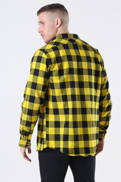 URBAN CLASSICS Checked Flanell Shirt Black/Honey