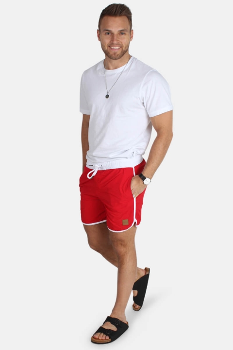 Urban Classics Retro swim shorts Firered/White