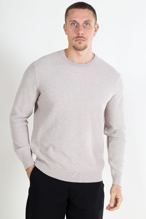 ONLY & SONS Morgan Regular Structure Crew Knit Silver Lining