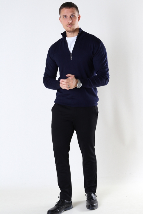 JEFF FRANKIE HALF ZIP KNIT Navy