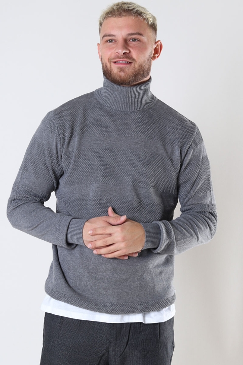 Kronstadt Fisker Cotton roll neck knit Anthracite