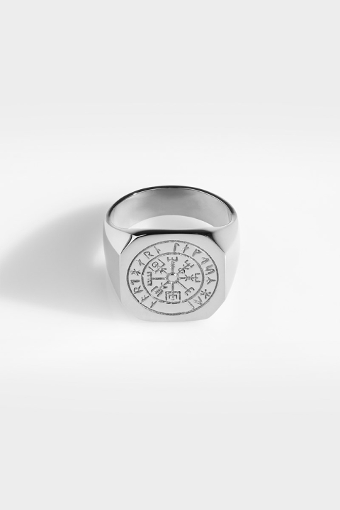 Northern Legacy Oversize Vegvisir Pierścień Silver