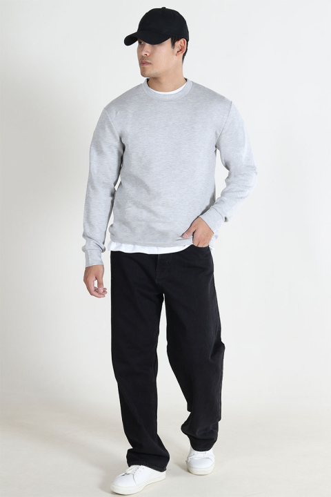 Selected Emanuel Soft Crew Neck Sweat Light Grey Mel