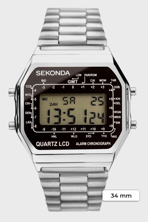 Sekonda 1816 Stainless Steel Bracelet Digital Zegarki