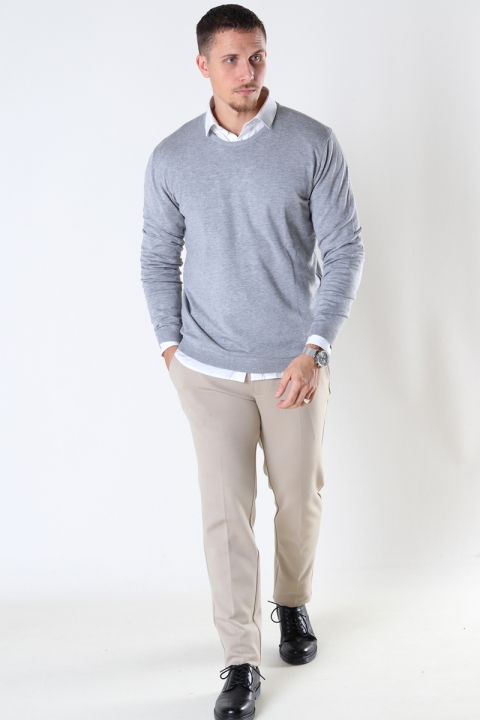 JEFF GREYSON CREW KNIT Light Grey