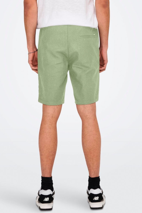 ONLY & SONS Linus Linen Shorts Swamp