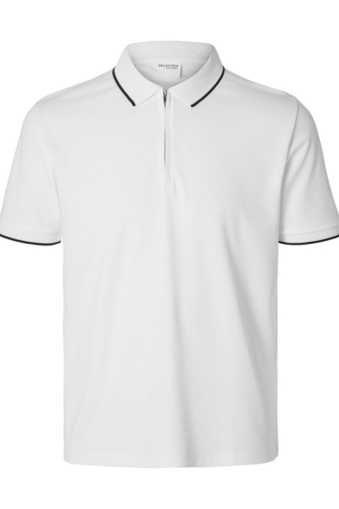 Selected Fave Zip Sport Polo SS Cloud Dancer