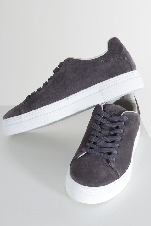 Selected David Chunky Suede Leather Sneaker Dark Grey