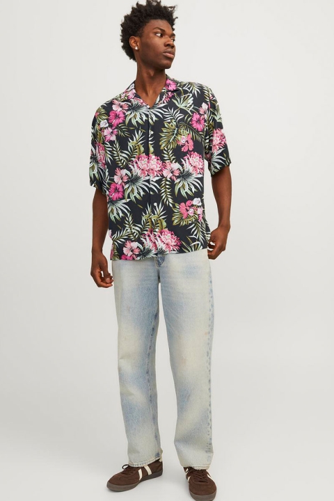 Jack & Jones Jeff AOP Resort Shirt SS Pink Nectar