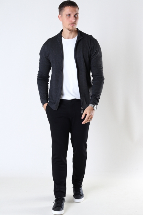 JEFF LAUGE FULL ZIP CARDIGAN Charcoal