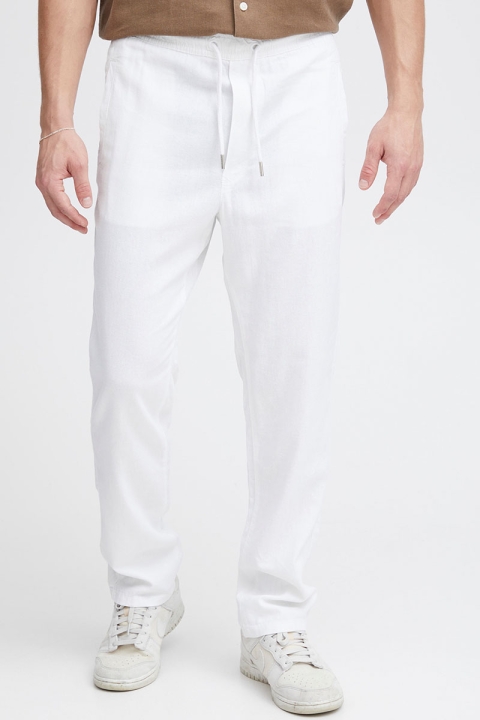 Solid TAIZ LINEN PANTS White