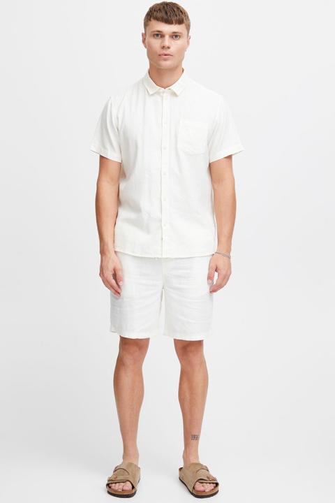 Solid Allan SS Linen Shirt White