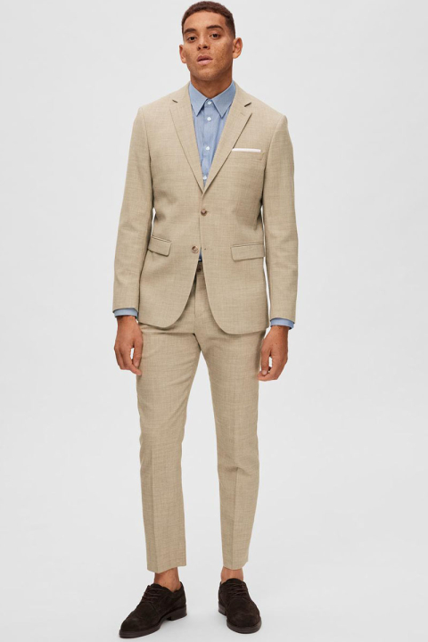 Selected SLIM OASIS LINEN BLAZER Sand