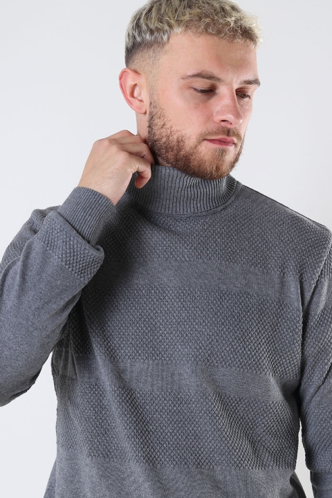 Kronstadt Fisker Cotton roll neck knit Anthracite