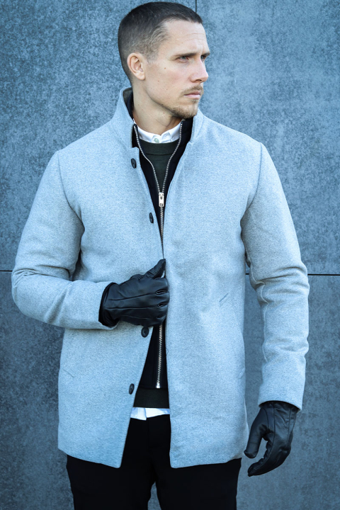 Jack & Jones Harrison Wool Jacket  Light Grey Melange