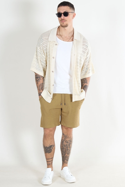 Clean Cut Copenhagen Calton Structured Shorts Dark Khaki