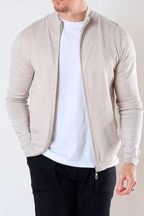 JEFF LAUGE FULL ZIP CARDIGAN Beige