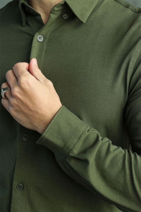 JEFF Theodore LS Stretch Shirt Army