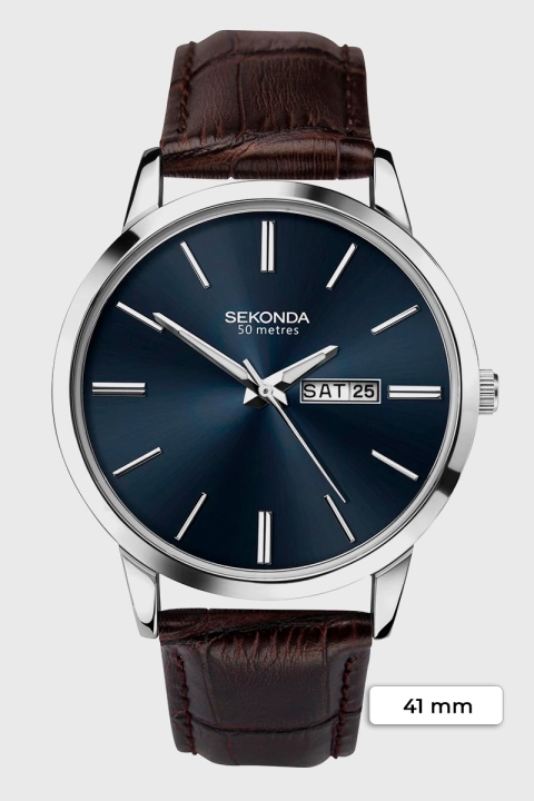 Sekonda 1662 Classic Dark Brown Leather Zegarki