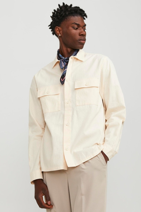 Jack & Jones Venice Linen Overshirt LS Ecru