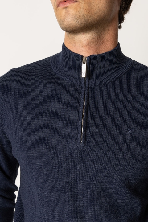 Clean Cut Copenhagen Oscar half-zip knit Navy