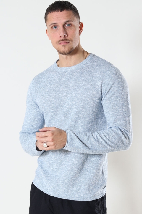 Jack & Jones Linen Knit Crew Neck Faded Denim