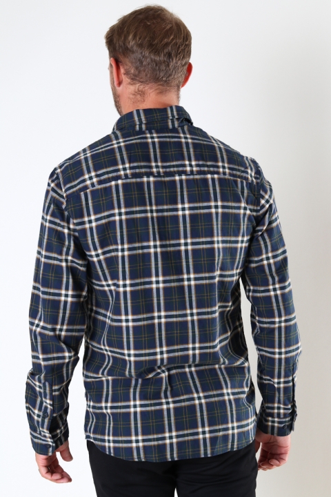 Selected SLHSLIMTRENT SHIRT LS CHECK W Dark Navy Checks