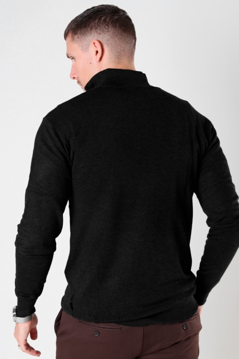 JEFF FRANKIE HALF ZIP KNIT Black