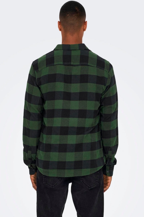 ONLY & SONS Gudmund LS Checked Shirt Forest Night