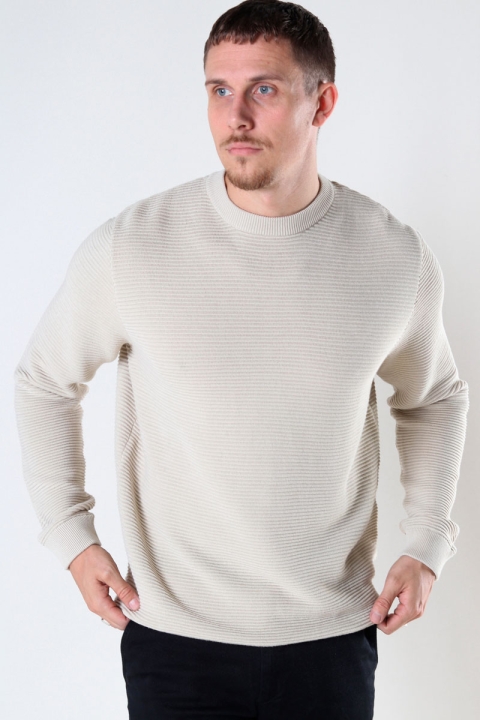 Solid Valencia Crew Knit Oatmeal