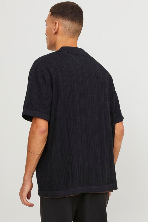 Jack & Jones Valencia Structure Knit SS Polo Black