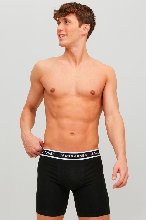 Jack & Jones Solid Boxer Briefs 3 Pack Black