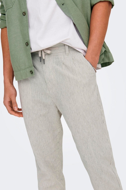 ONLY & SONS Linus Life Linen Mix Stripe Pant  Moonstruck