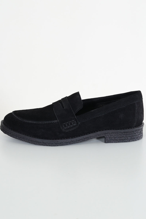 Basic Brand Black Suede Loafer Black