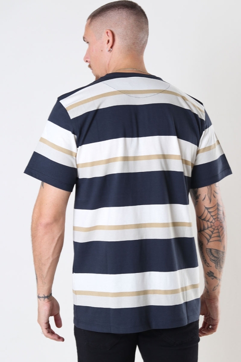 Clean Cut Copenhagen Bradley Cotton Tee Dark Navy Stripes