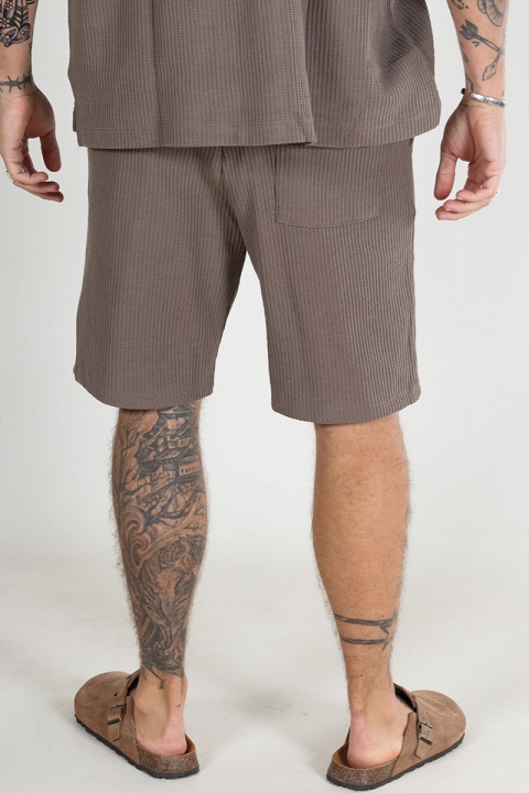 Selected Loose Casper Waffle Shorts Morel