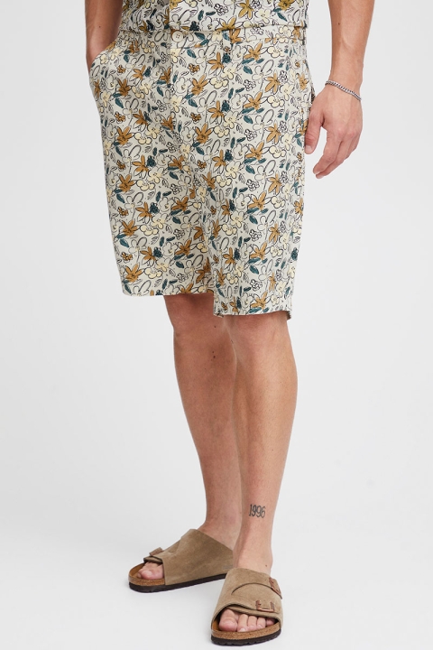 Solid Alann Flower Shorts Oatmeal