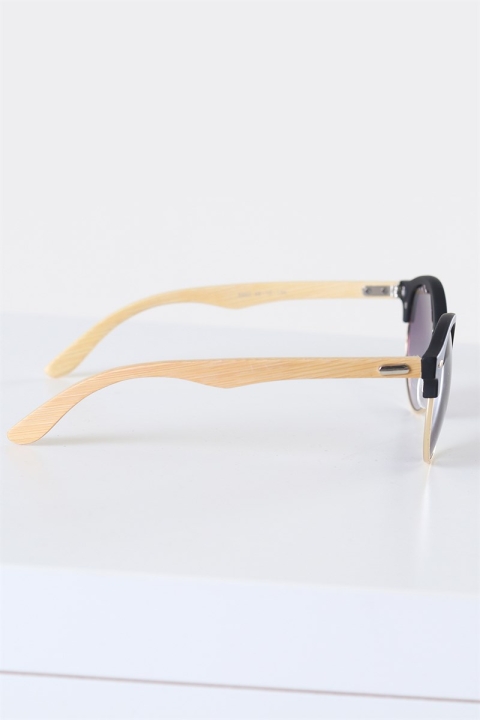 Fashion Round Club Brown Havana Rubber okulary słoneczne Bamboo