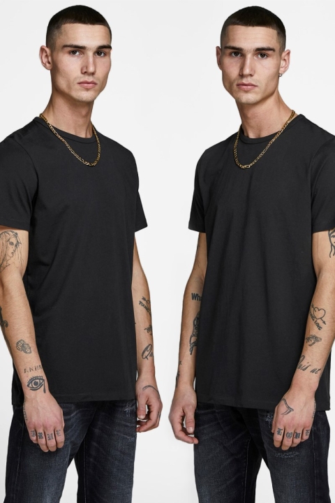 Jack & Jones Basic Crew Tee SS 2-Pack Black