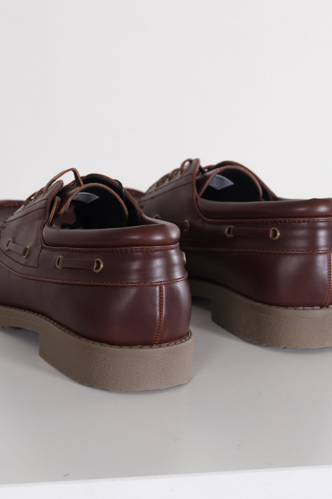 Jack & Jones Dartmoor PU Boat Shoe Brandy Brown