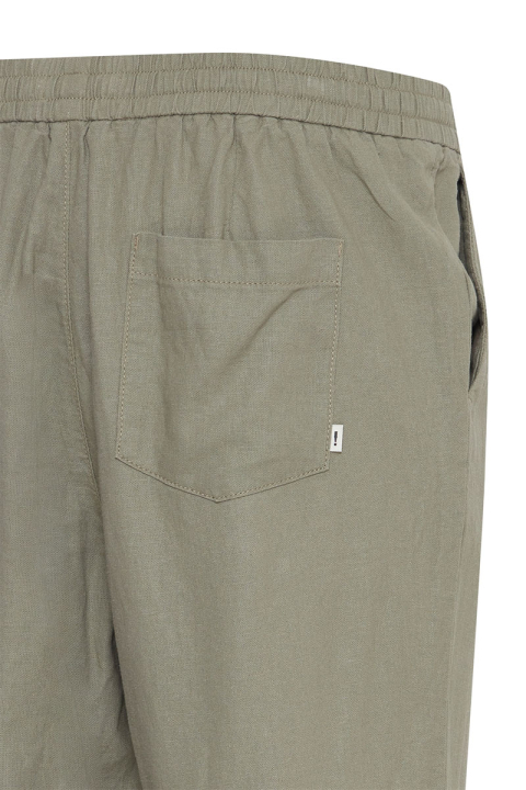 Solid Allan Elsticated Wide Fit Linen Pants Vetiver