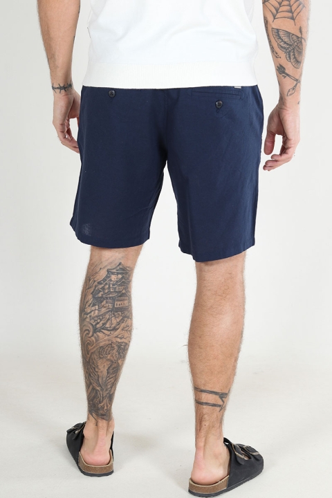 Jack & Jones Kane Summer Linen Jogger Shorts Navy Blazer