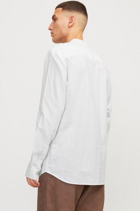 Jack & Jones Summer Tunic Linen Blend Shirt LS White